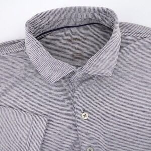Johnnie-O Micro Stripe Performance Polo Purple Short Sleeve Mens Medium Shirt